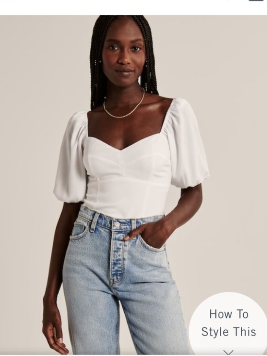 Abercrombie & Fitch Tops - Abercrombie & Fitch White Puff-Sleeve Corset Top